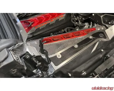 American Car Craft Engine Frame Rail Covers with Brushed Trim Carbon Fiber Chevrolet Corvette C8 2020-2024 - ACC-883206