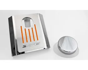 American Car Craft Master Cylinder Cover Manual Polished Stainless - Orange Carbon Fiber Chevrolet Corvette C7 Z06 2014-2019