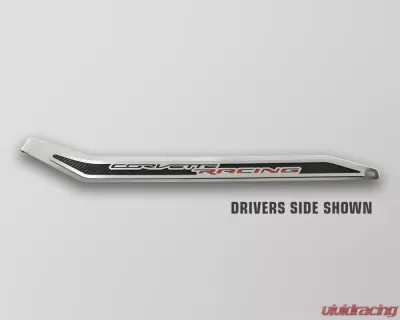 American Car Craft Stainless Door Prop w/ "Corvette Racing" Real Carbon Fiber Insert - Passenger Side Chevrolet Corvette C7 2014-2019 - ACC-051036
