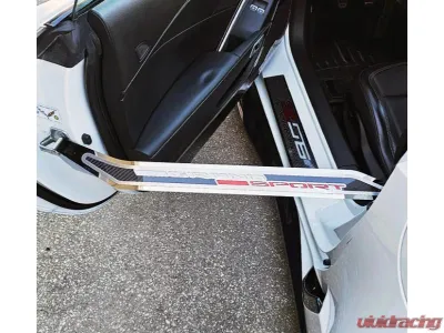 American Car Craft Door Prop Stainless w/ Real Carbon Fiber insert 'Grand Sport' Driver Side Only - ACC-051037