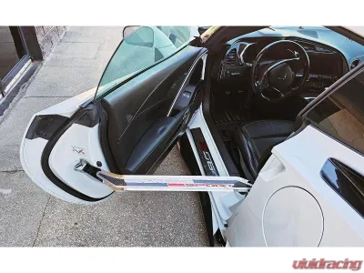 American Car Craft Door Prop Stainless w/ Real Carbon Fiber insert 'Grand Sport' Driver Side Only - ACC-051037