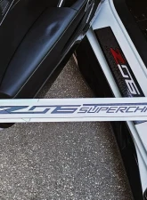 American Car Craft Stainless Door Prop w/ "Z06 Supercharged" Real Carbon Fiber Insert - Driver Side Chevrolet Corvette C7 2014-2019                                     - ACC-051039 - Image 3