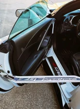 American Car Craft Stainless Door Prop w/ "Z06 Supercharged" Real Carbon Fiber Insert - Driver Side Chevrolet Corvette C7 2014-2019                                     - ACC-051039 - Image 4