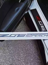 American Car Craft Stainless Door Prop w/ "Z06 Supercharged" Real Carbon Fiber Insert - Passenger Side Chevrolet Corvette C7 2014-2019                                     - ACC-051040 - Image 3