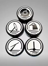 American Car Craft Executive Series Fluid Cap Covers - Black with Brushed Tops                                     - ACC-053156 - Image 4