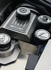 American Car Craft Executive Series Fluid Cap Covers - Black with Brushed Tops                                     - ACC-053156 - Image 2