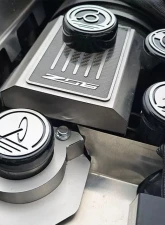 American Car Craft Executive Series Fluid Cap Covers - Black with Brushed Tops                                     - ACC-053156 - Image 3