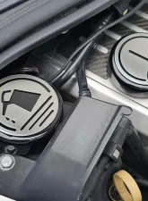 American Car Craft Executive Series Fluid Cap Covers - Black with Brushed Tops                                     - ACC-053156 - Image 4