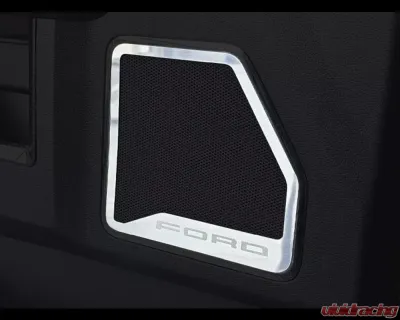 American Car Craft Front Inner Door Speaker Brushed Trim w/ "FORD" Etched Logo Ford F-250 2017-2022 - ACC-791010