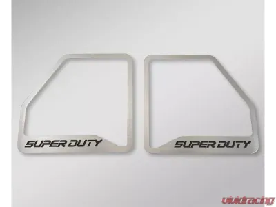 American Car Craft Black Brushed Front Inner Door Speaker Trim "SUPER DUTY" Etched Logo 2pc Ford F250 2017-2022 - ACC-791013-BBLK