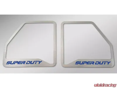 American Car Craft Ford Blue Brushed Front Inner Door Speaker Trim "SUPER DUTY" Etched Logo 2pc Ford F250 2017-2022 - ACC-791013-FBLU