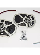 American Car Craft Carbon Fiber Shock Tower Covers w/ Brushed Trim & Insert Flag Chevrolet Corvette C8 2021-2025                                     - ACC-883212 - Image 3