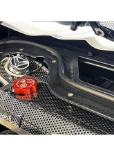 American Car Craft Brushed Shock Tower Covers w/ Perforated Insert Flag & Real Carbon Fiber Chevrolet Corvette C8 2021-2025                                     - ACC-883213 - Image 3