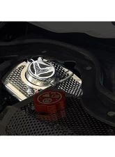 American Car Craft Brushed Shock Tower Covers w/ Perforated Insert Flag & Real Carbon Fiber Chevrolet Corvette C8 2021-2025                                     - ACC-883213 - Image 4