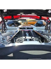 American Car Craft Brushed Shock Tower Covers w/ Perforated Insert Flag & Real Carbon Fiber Chevrolet Corvette C8 2021-2025                                     - ACC-883213 - Image 5