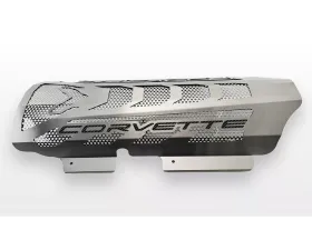 American Car Craft Brushed Stainless Replacement Engine Shroud w/ Black Carbon Fiber Perforated Insert 