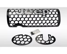 American Car Craft Muffler Cover Hexagon Black Powdercoat Finish White Jeep Wrangler Jk 2007-2018