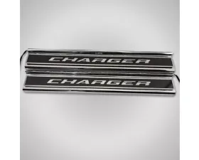 American Car Craft Carbon Fiber Polished Front Door Sills w/ 