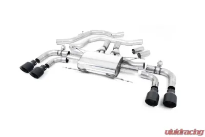 Milltek Valved Front Pipe Back System Cerakote Black Alfa Romeo Giulia 2.9 V6 2017-2022 - SSXAR002