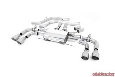 Milltek Valved Front Pipe Back System Brushed Titanium Alfa Romeo Giulia 2.9 V6 2017-2022 - SSXAR003