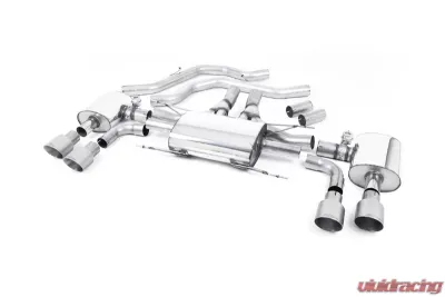 Milltek Front Pipe Back System Brushed Titanium EC Approved Alfa Romeo Giulia 2.9 V6 2017-2022 - SSXAR14