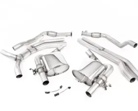 Milltek Cat-Back Non-Resonated (Race - Louder) Burnt Titanium Oval Trims Audi RS5 B9 2.9 V6 2017-2023