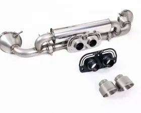 Milltek Rear Silencer Works PSE Valve Switch GT-100 Brushed Titanium Trims Porsche 992 GT3 2022+