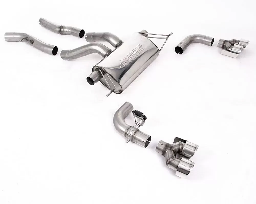 Milltek GT-100 Polished Trims Particulate Filter Back Exhaust Quad BMW 2 Series M240i Coupe 2022 - SSXBM1220