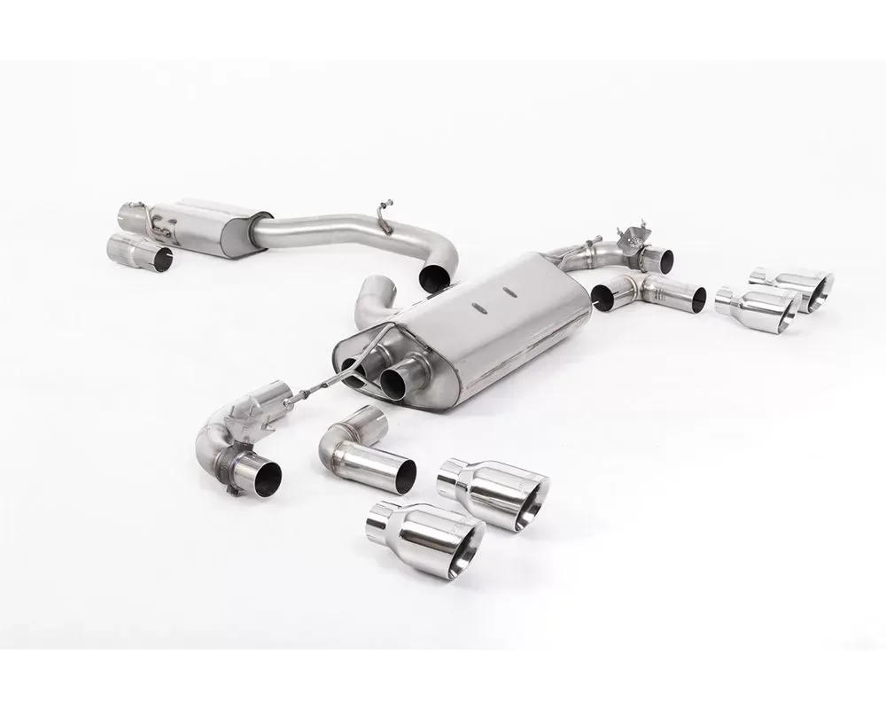 Milltek Cat-back Valved Race System - Resonated with Polished GT-100 Round Tips Volkswagen Golf Mk7 R 2.0 TSI 2017-2021 - SSXVW656