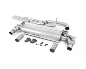 Milltek Non-Resonated Catback Exhaust System w/ Burnt Titanium Oval Tips Audi RS3 Saloon | Sedan 400PS 8V 2017+