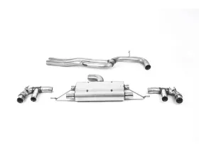 Milltek 80mm Non-Resonated (Louder) Catback Exhaust System w/ Ceratoke Black Tips Audi RS3 8V Sportback 400PS 2017+