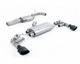 Milltek 80mm Resonated Catback Exhaust System w/ Ceratoke Black Oval Tips Audi TT Mk3 TTRS 2.5 2016+