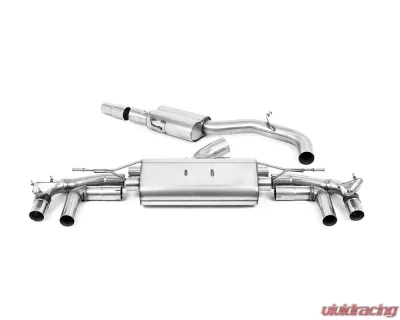 Milltek 80mm Resonated Catback Exhaust System w/ Ceratoke Black Oval Tips Audi TT Mk3 TTRS 2.5 2016+ - SSXAU960