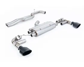 Milltek 80mm Non-Resonated Catback Exhaust System w/ Ceratoke Black Oval Tips Audi TT Mk3 TTRS 2.5 2016+