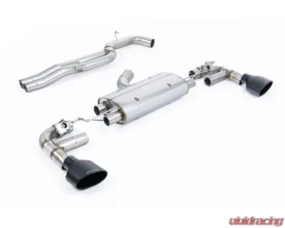 Milltek 80mm Non-Resonated Catback Exhaust System w/ Ceratoke Black Oval Tips Audi TT Mk3 TTRS 2.5 2016+ - SSXAU962