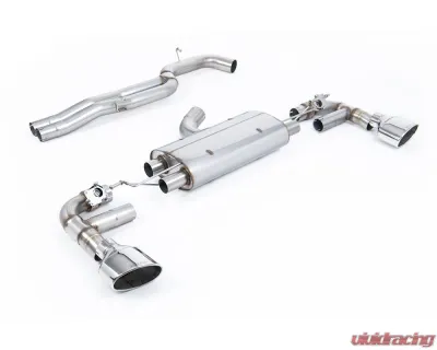Milltek 80mm Non-Resonated Catback Exhaust System w/ Polished Oval Tips Audi TT Mk3 TTRS 2.5 2016+ - SSXAU963