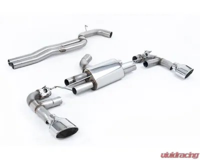 Milltek 80mm Race Non-Resonated (Louder) Catback Exhaust System w/ Polished Tips Audi RS3 8V Sportback 400PS 2017+ - SSXAU979
