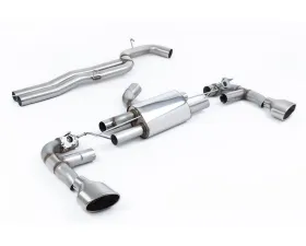 Milltek 80mm Race Non-Resonated (Louder) Catback Exhaust System w/ Brushed Titanium Tips Audi RS3 8V Sportback 400PS 2017+
