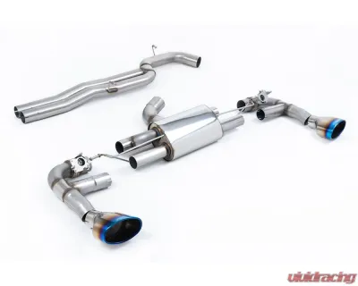 Milltek 80mm Race Non-Resonated (Louder) Catback Exhaust System w/ Burnt Titanium Tips Audi RS3 8V Sportback 400PS 2017+ - SSXAU981