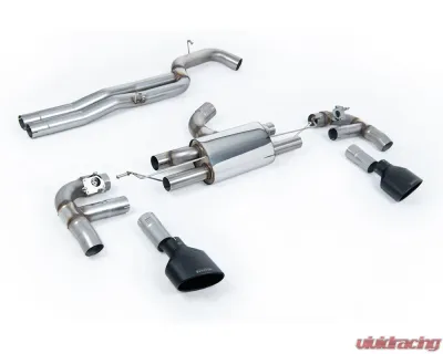 Milltek 80mm Non-Resonated Catback Exhaust System w/ Ceratoke Black Tips (Loudest) Audi RS3 Saloon | Sedan 400PS 8V 2017+ - SSXAU982