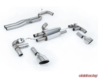 Milltek 80mm Non-Resonated Catback Exhaust System w/ Polished Tips (Loudest) Audi RS3 Saloon | Sedan 400PS 8V 2017+ - SSXAU983