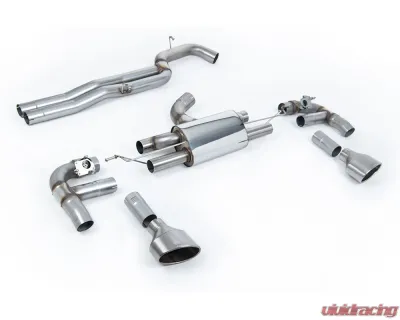 Milltek 80mm Non-Resonated Catback Exhaust System w/ Brushed Titanium Tips (Loudest) Audi RS3 Saloon | Sedan 400PS 8V 2017+ - SSXAU984