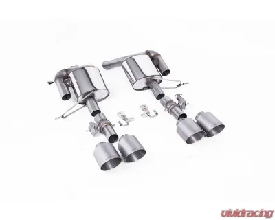 Milltek Valved Rear Silencers w/ GT-115 Brushed Titanium Tips Land Rover Range Rover Sport SVR 5.0L V8 Supercharged 2018+ - SSXRR115