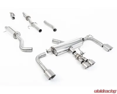 Milltek 3 Inch Resonated Primary Catback Exhaust System w/ Brushed Titanium GT Tips Toyota Corolla GR 2023+ - SSXTY161