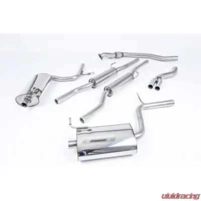 Milltek 2.50 inch Catback Exhaust System Resonated w/Dual 100mm Jet Tips Audi A4 B6 1.8T Quattro Sedan 6 Speed MT 2003-2004 - SSXAU090