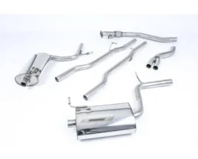 Milltek 2.50 inch Catback Exhaust System Non Resonated w/Dual 100mm Jet Tips Audi A4 B6 1.8T Quattro Avant 6 Speed MT 2003-2004