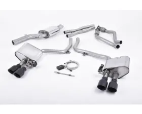 Milltek 2.37 inch Catback Exhaust System w/ValveSonic Electronic Valved System and Black Velvet Quad 100mm GT100 Tips Audi S4 B8.5 3.0 Supercharged V6 2013-2014