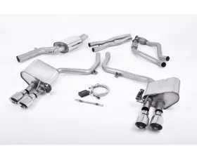 Milltek 2.37 inch Catback Exhaust System w/ValveSonic Electronic Valved System and Polished Quad 100mm GT100 Tips Audi S4 B8.5 3.0 Supercharged V6 2013-2014