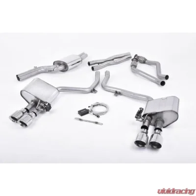 Milltek 2.37 inch Catback Exhaust System w/ValveSonic Electronic Valved System and Polished Quad 100mm GT100 Tips Audi S5 B8.5 Coupe 3.0 TFSI 2008-2016 - SSXAU407