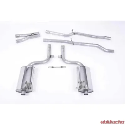Milltek Cat-Back Non-Resonated Cerakote Black Oval Trims Audi S4 4.2 V8 Saloon | Sedan 2003-2005 - SSXAU872